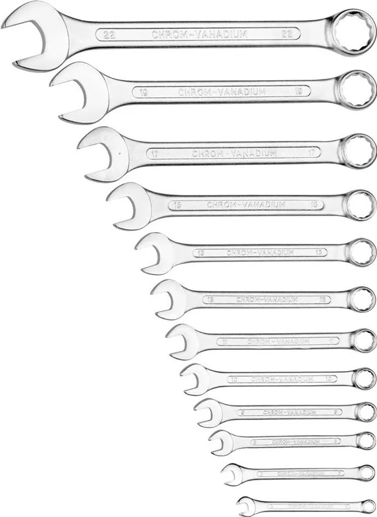 CONNEX Jeu de 12 Clés Mixtes 6-22mm COX539612 en Acier Chrome-Vanadium
