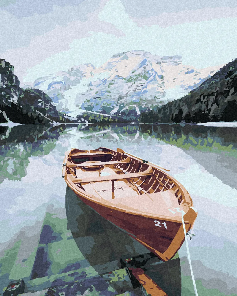 Zariocy Kit 5D Diamond Painting - Lago E Barca 30x40 Cm - Paesaggio Montagna Con Diamanti Rotondi Per Decorazione Parete