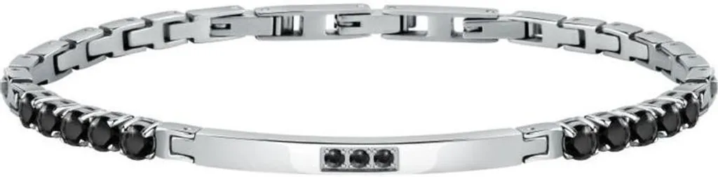 Bracelet rivière de diamants de synthèse SAEV47 acier argenté 18cm