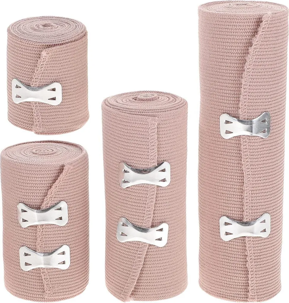 Healifty Pack de 4 Bandages Élastiques avec 11 Clips Fixation 2-6 Pouces