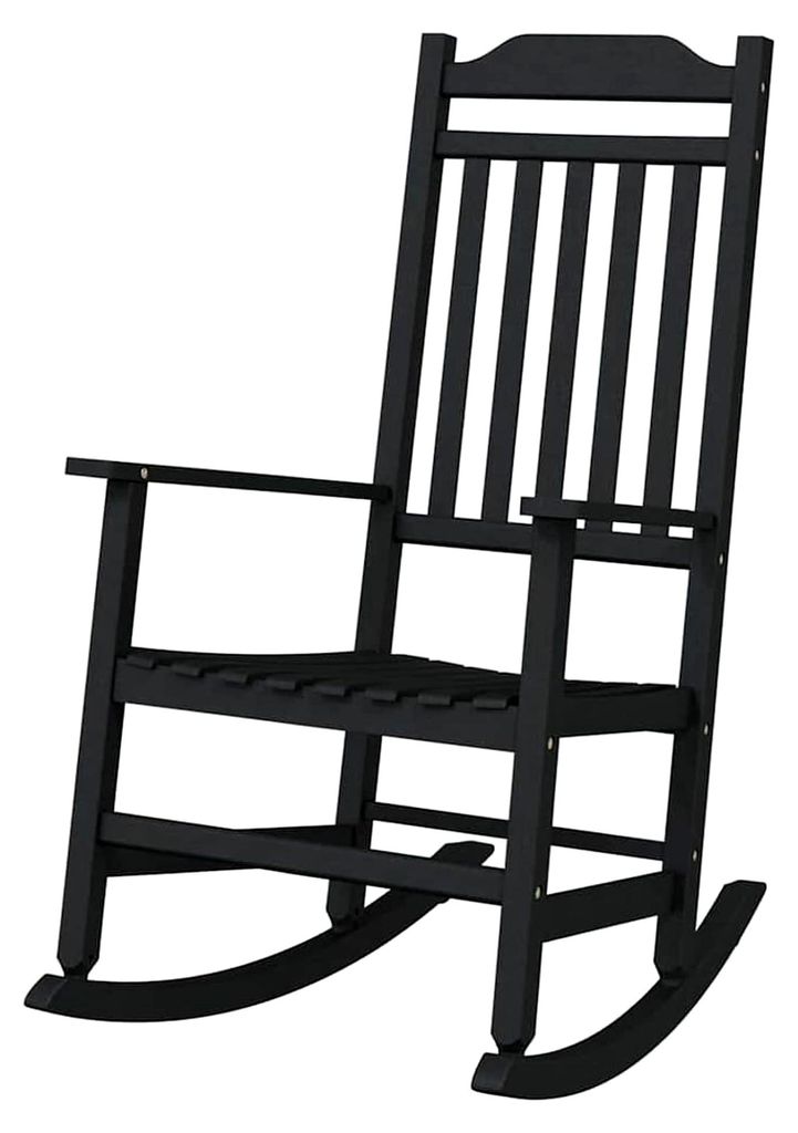 Garten Schaukelstuhl Schwarz 65x84x114 cm HDPE