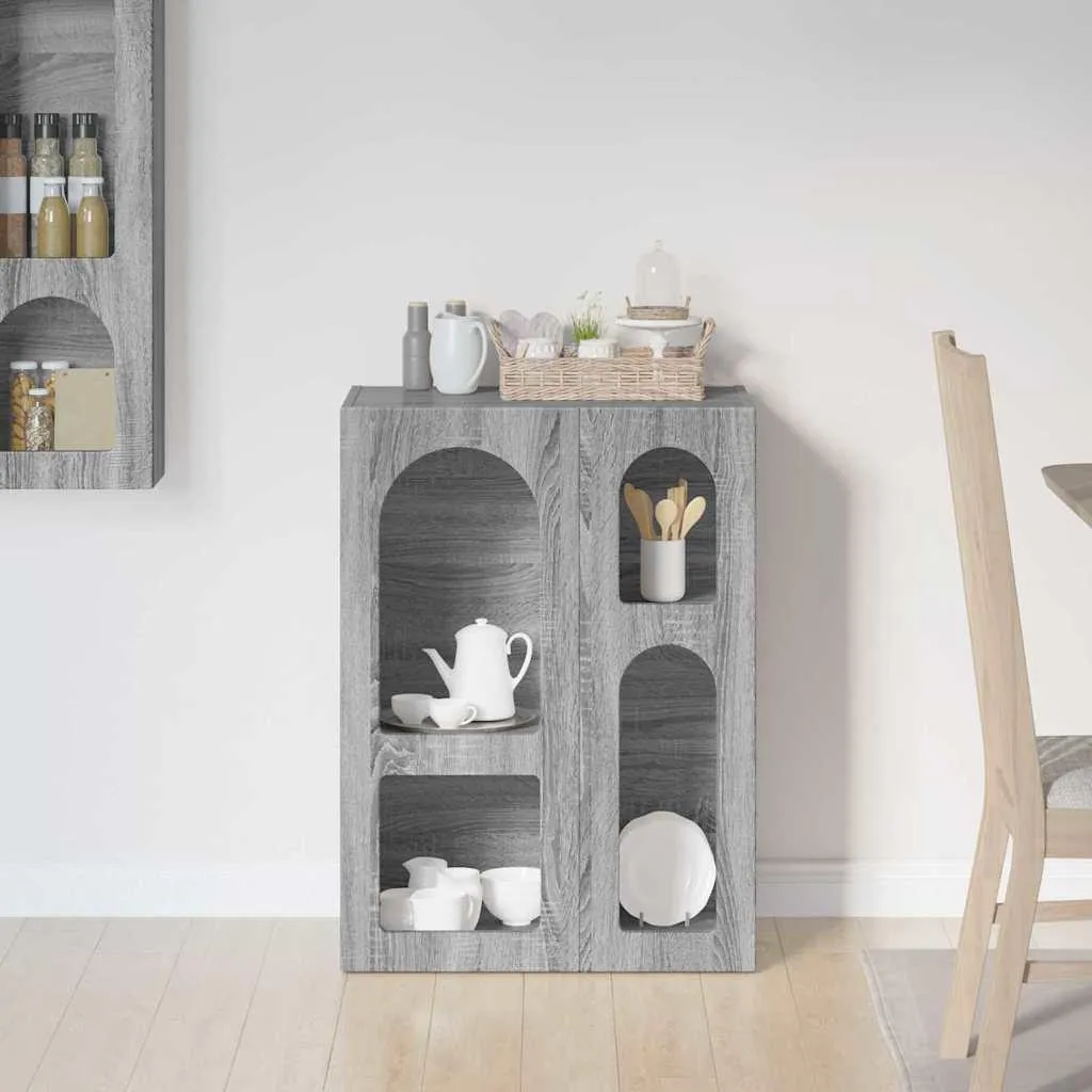 Mobile Credenza 59cm SYFAX Grigio Sonoma - Robusto e Versatile - 4