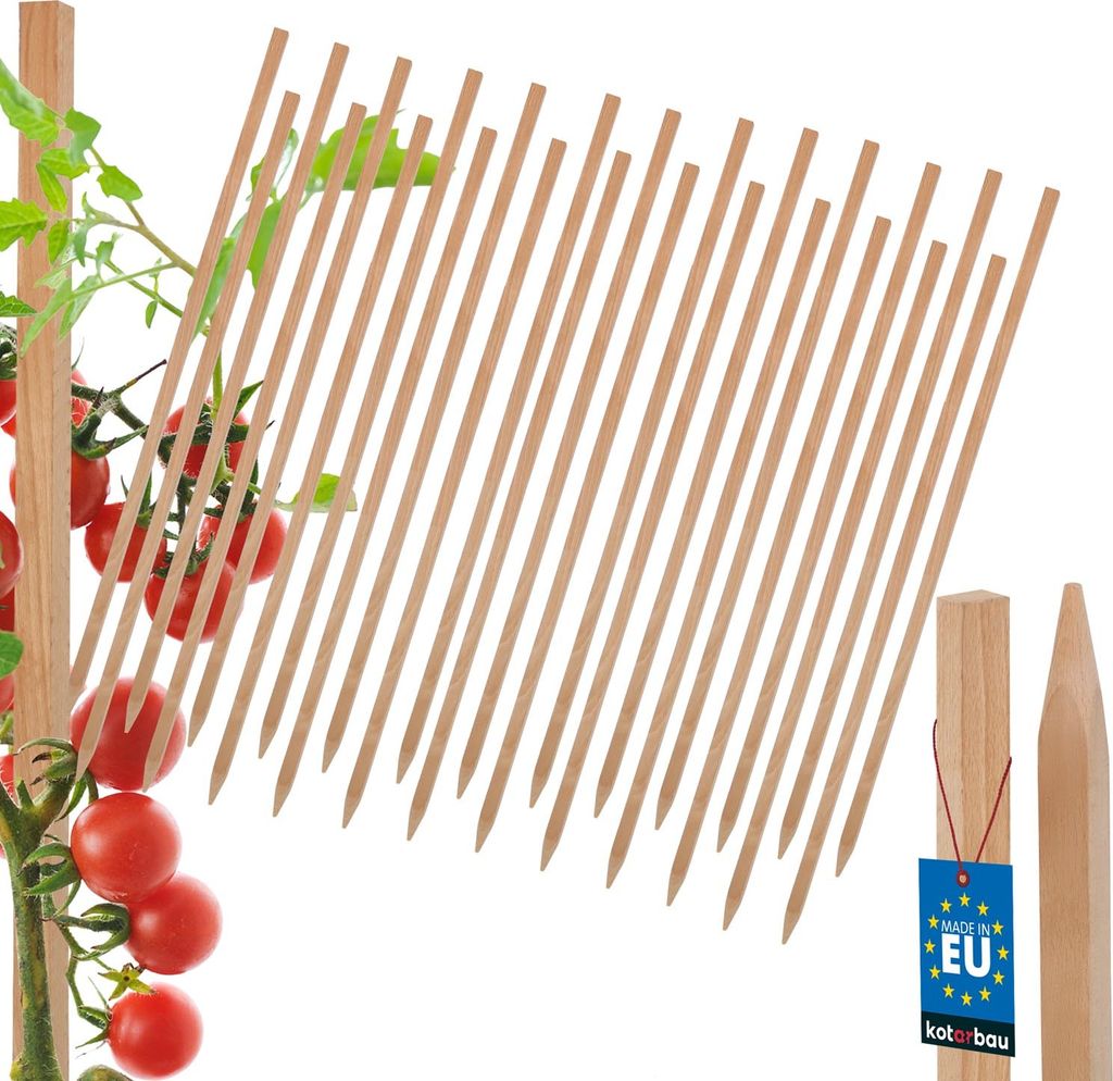 KOTARBAU® 25 Pièces Tuteur Tomate Bois de Hêtre 60 cm Image du produit 