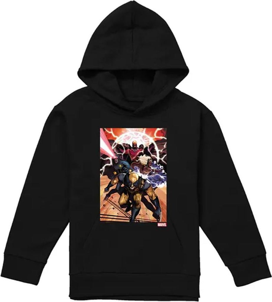 X-Men - "Team Attack" Kapuzenpullover für Kinder, Zum Überziehen TV22563 (128) (Schwarz)