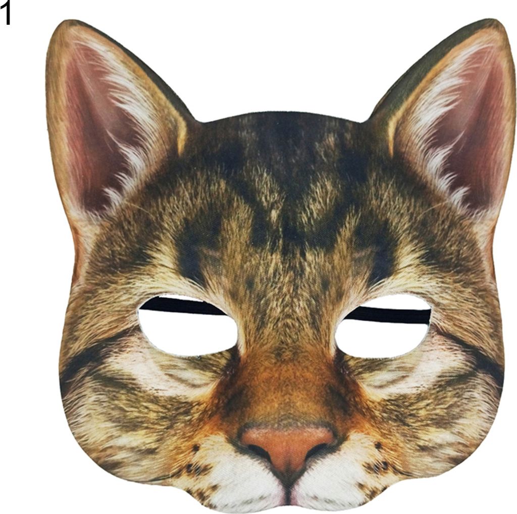 Lifelike Katzen Halbgesicht Cover Maskerade Halloween Cosplay Party Karneval Requisite-1