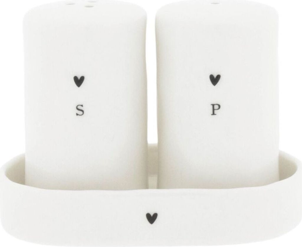 Salz- und Pfefferstreuer HEART weiß mit Herzen Bastion Collections