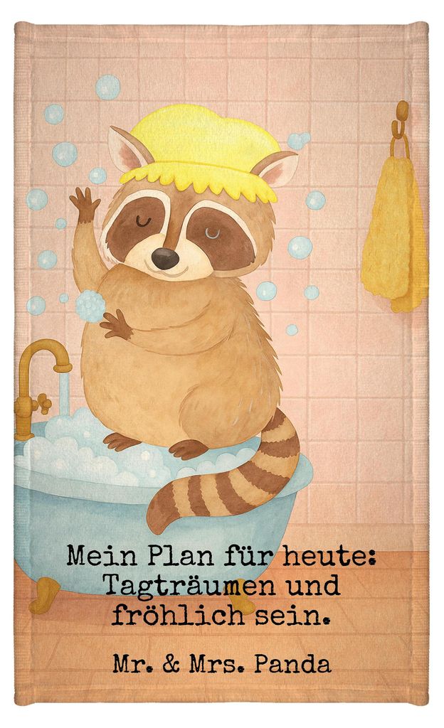 Mr. & Mrs. Panda Handtuch Waschbär Design - Weiß - Geschenk, baumwolle, Plan, Waschen, Lustige Sprüche, Tagträumen, Kleines, gäste wc, Seifenb...