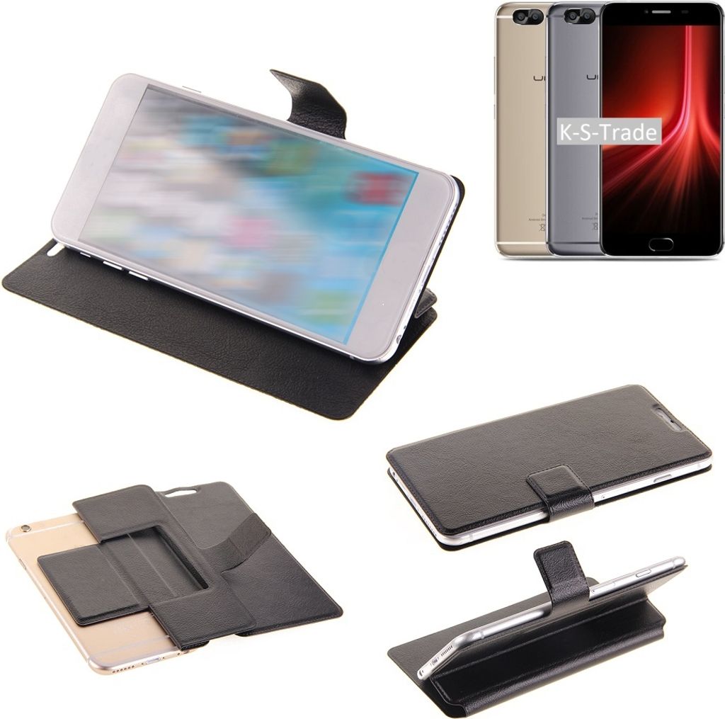 K-S-Trade Schutzhülle kompatibel mit UMIDIGI Z1 Schutzhülle Flip Cover Klapphülle Wallet Case Slim Handyhülle bookstyle schwarz