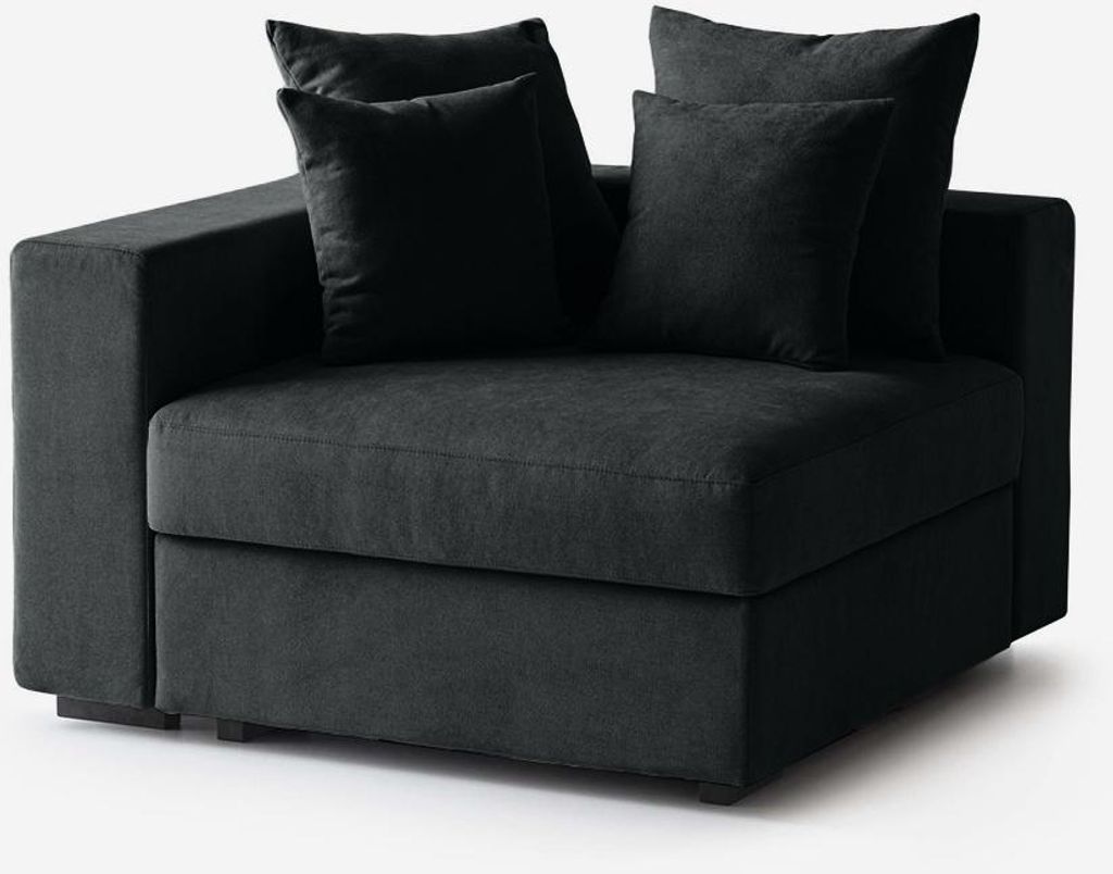 Modularer Sessel mit abnehmbaren Bezügen, Kissen und linker Armlehne Cortina O SX - Schwarz
