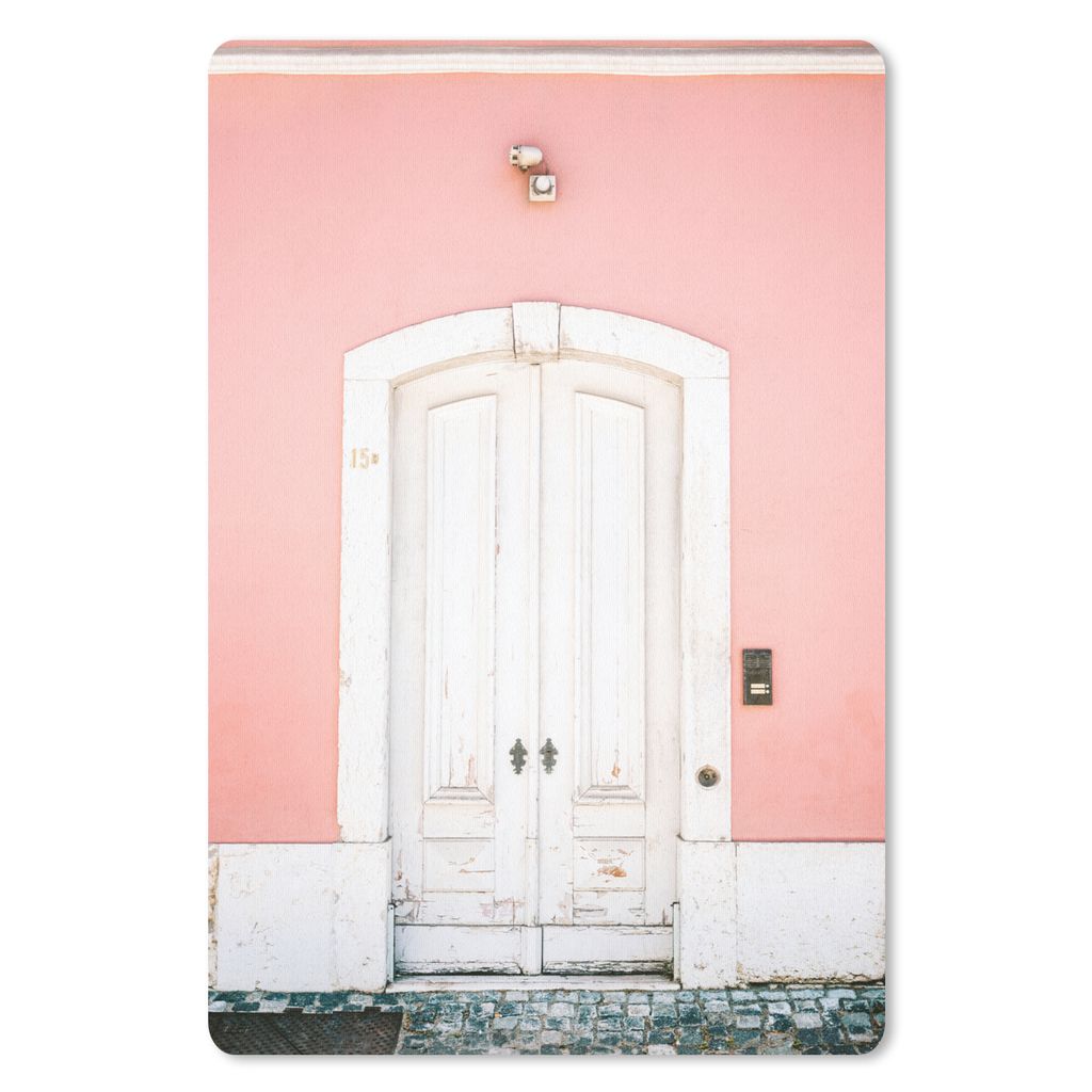 MuchoWow Mauspad Mousepad Holz - Tür - Rosa - Weiß 40x60 cm - Mousepads - Maus Mat - Pad - Mausunterlage - Schreibtisch Accesoire