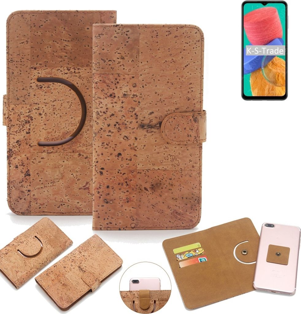 K-S-Trade Handy-Hülle Schutz-Hülle kompatibel mit Samsung Galaxy M33 5G Handyhülle Schutzhülle Korkhülle Kork-Hülle 1x