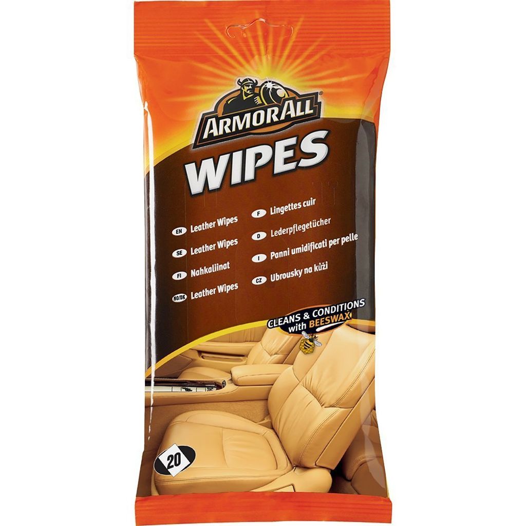 Armor All Wipes Lederpflegetücher 20 Tücher - Reinigt & Produktbild 