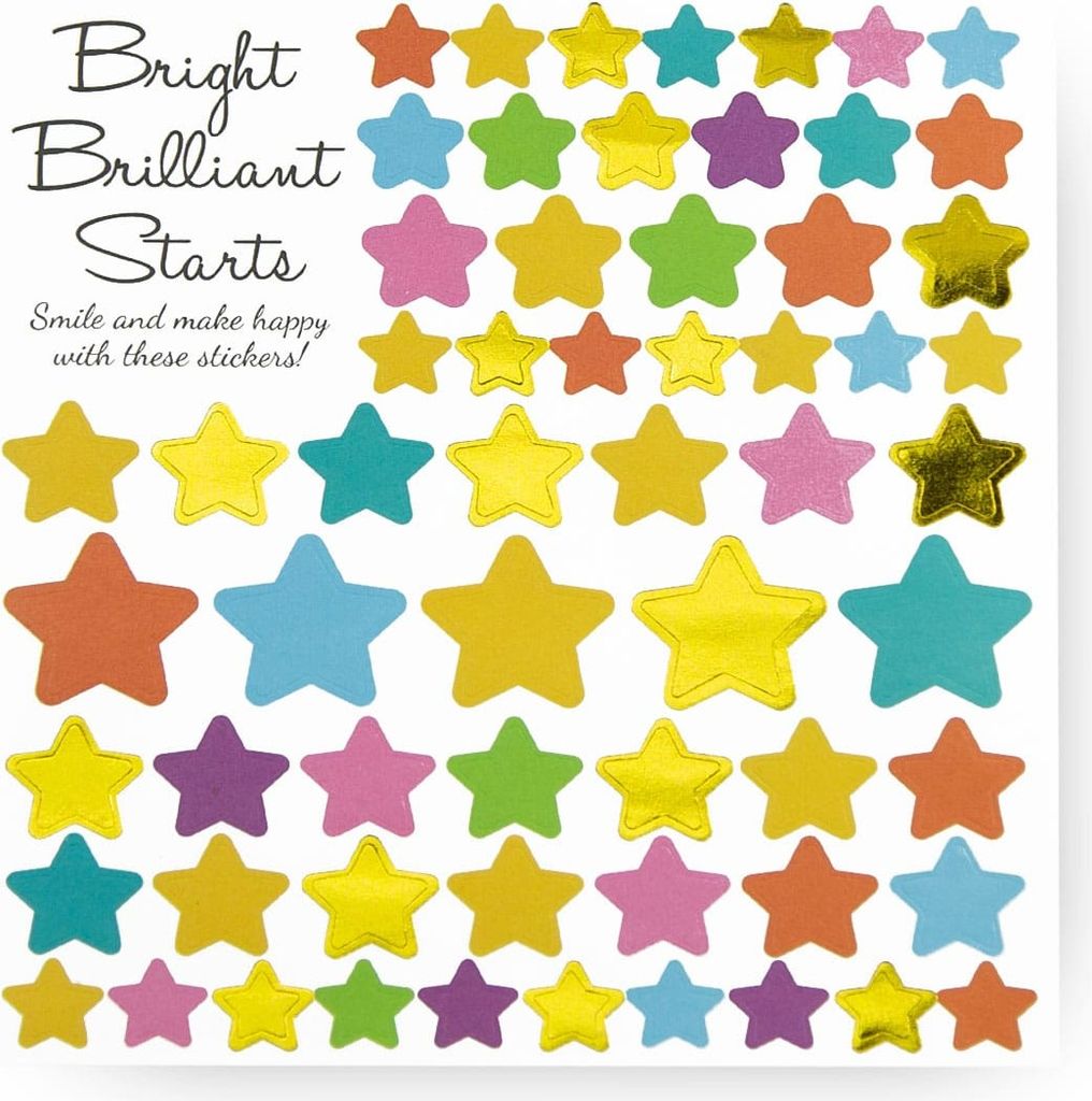Oblique Unique 61 Stern Sticker Aufkleber mit Glitzer Scrapbooking Verzieren Basteln - bunt