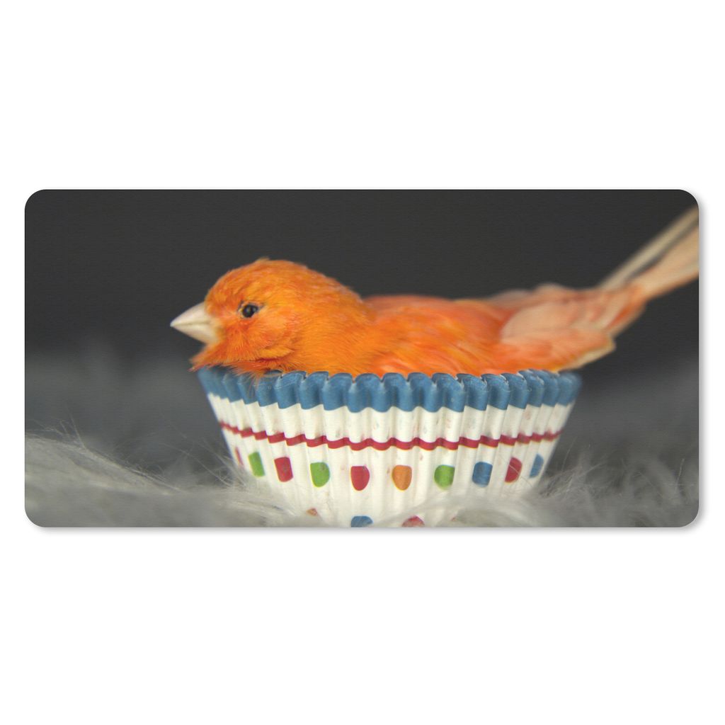 MuchoWow Schreibtischunterlage Vogel - Muffinförmchen - Portrait 80x40 cm - XXL Mauspad
