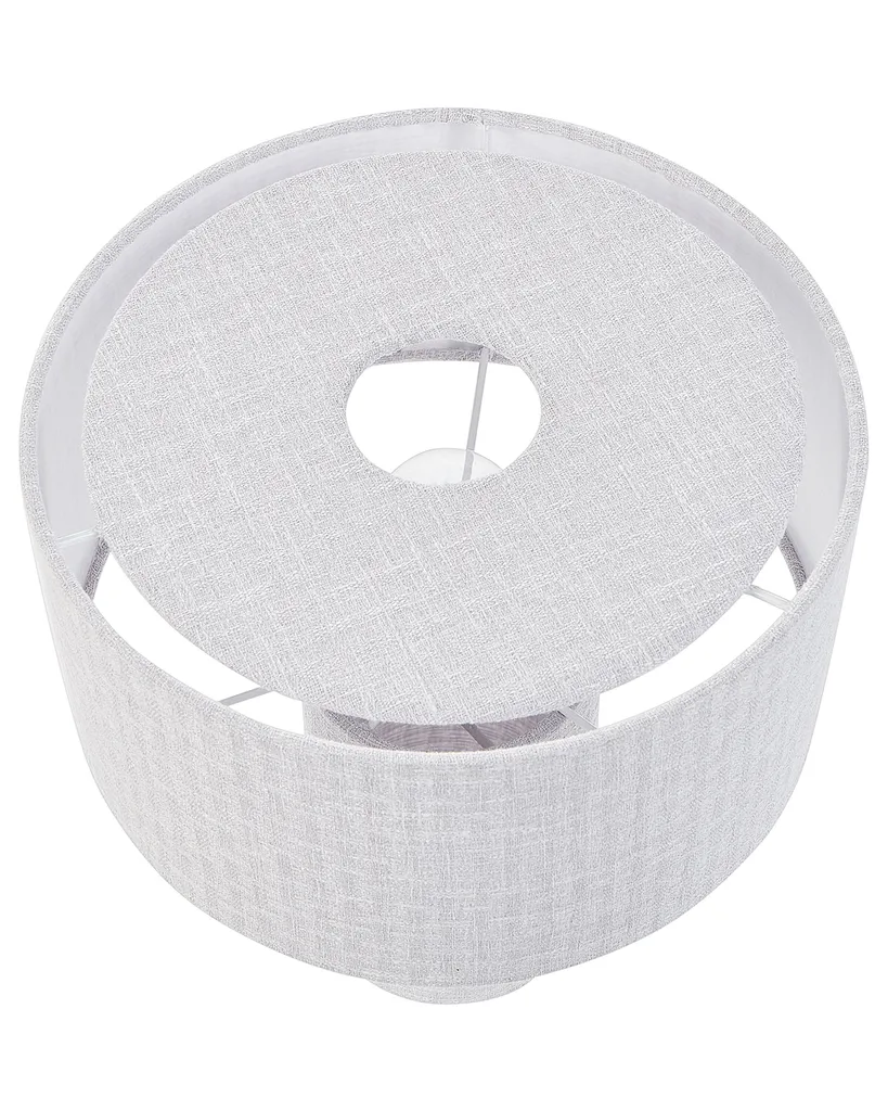 Luminaire de Chevet Design Gris et Lin 35cm pour Chambre et Salon Chic