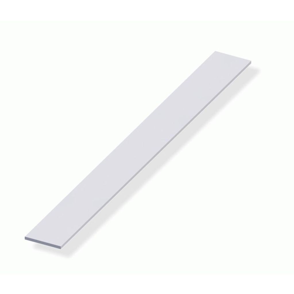 Plat profiel zilver 1 meter 15 x 2 mm
