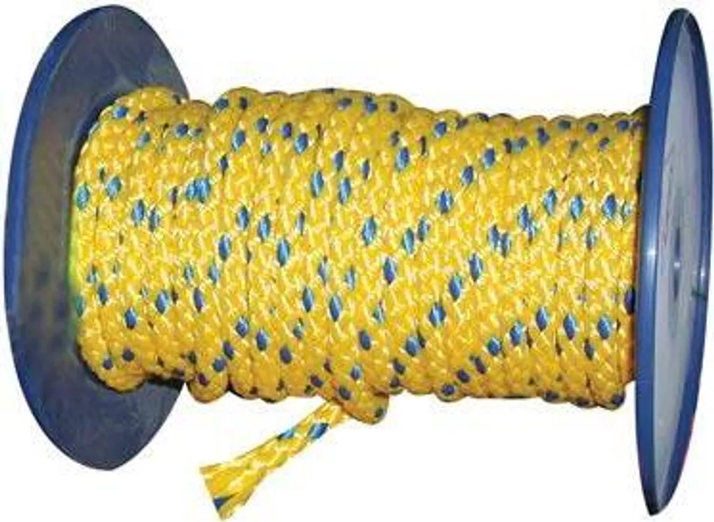 Corde de balisage et nautisme 10mm tressée PPV colorée bobine de 100m