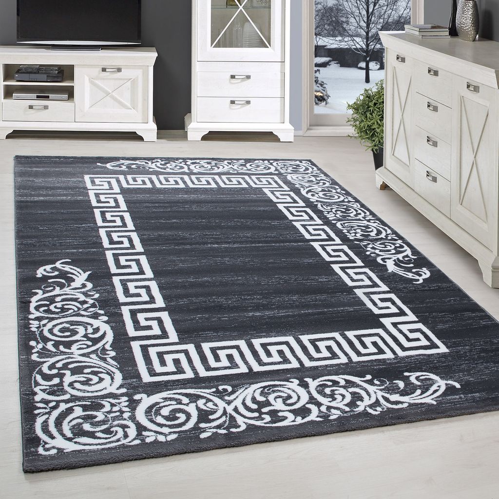 Schicker Kurzflor-Teppich 200x300 Cm  Modernes Bambus-Design Fr  Wohnzimmer & Schlafzimmer