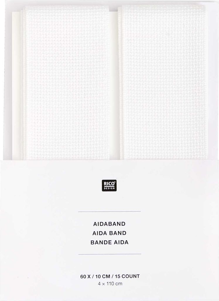 Rico Design Aidaband, weiß, 6 Stiche / cm, 2 x 4 x 110 cm