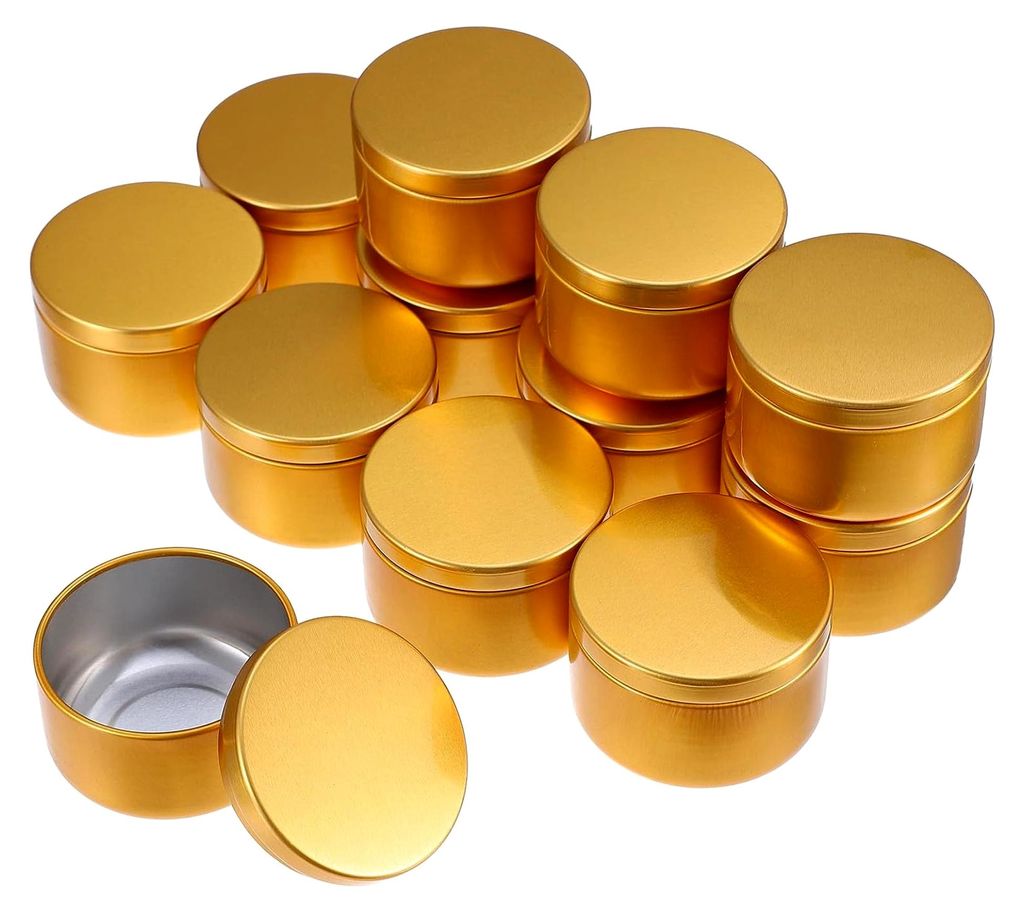 Runde Metallkerzenaufbewahrungsdosen 12 Stück 50 ml luftdicht für Süßigkeiten und Bastelarbeiten