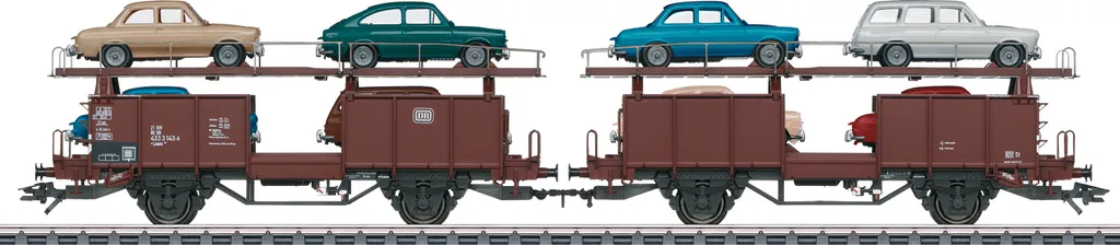 Wagon porte-autos Märklin 46129 en métal avec attelage court DB H0