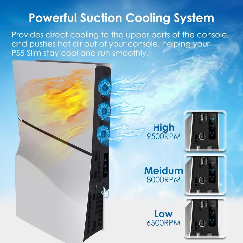 Cooling Lüfter für PS5 Kühler Lüfter für Playstation 5 mit Produktbild 4