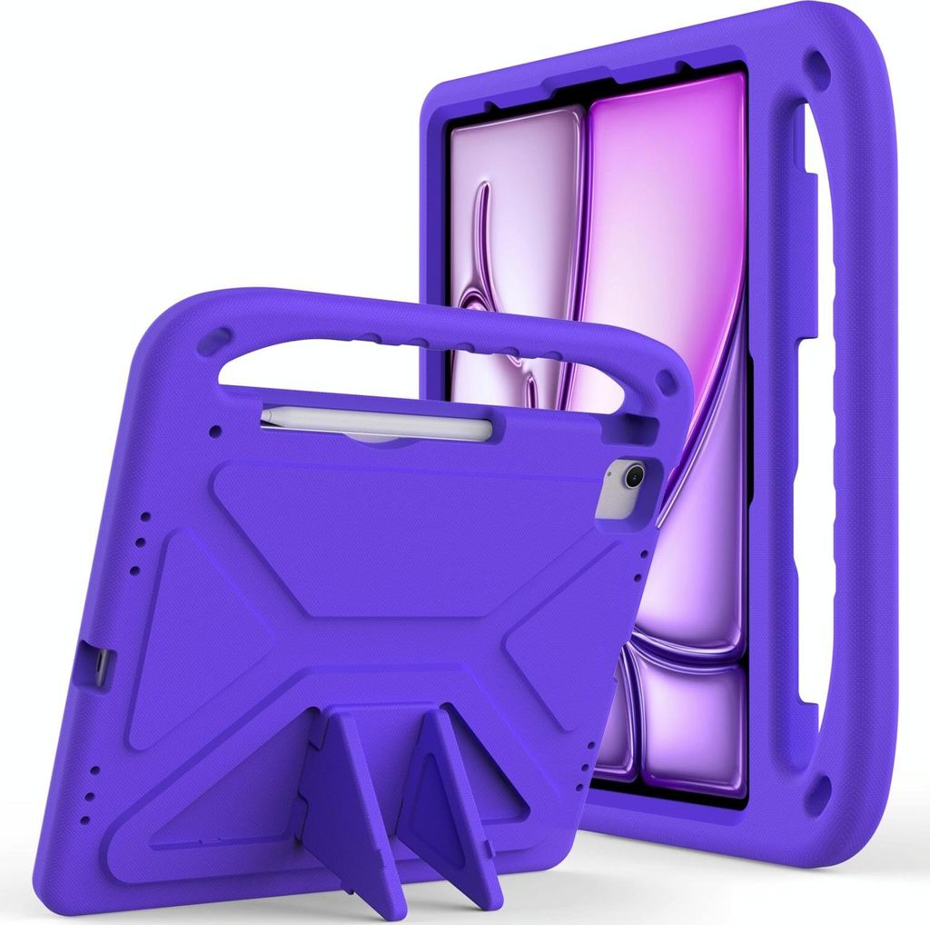 Mobigear AeroArmor iPad Air 13 Zoll (2026) Tablet Hülle für Kinder mit Tragegriff + Stifthalter - Lila
