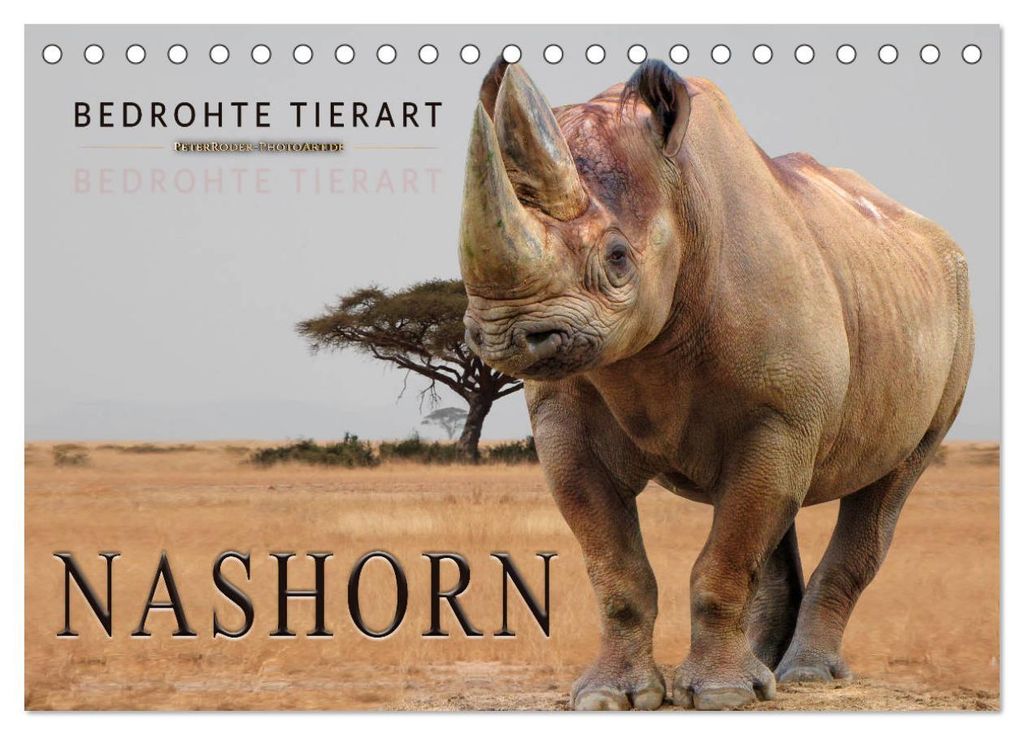 Bedrohte Tierart - Nashorn (Tischkalender 2027 DIN A5 quer), CALVENDO Monatskalender