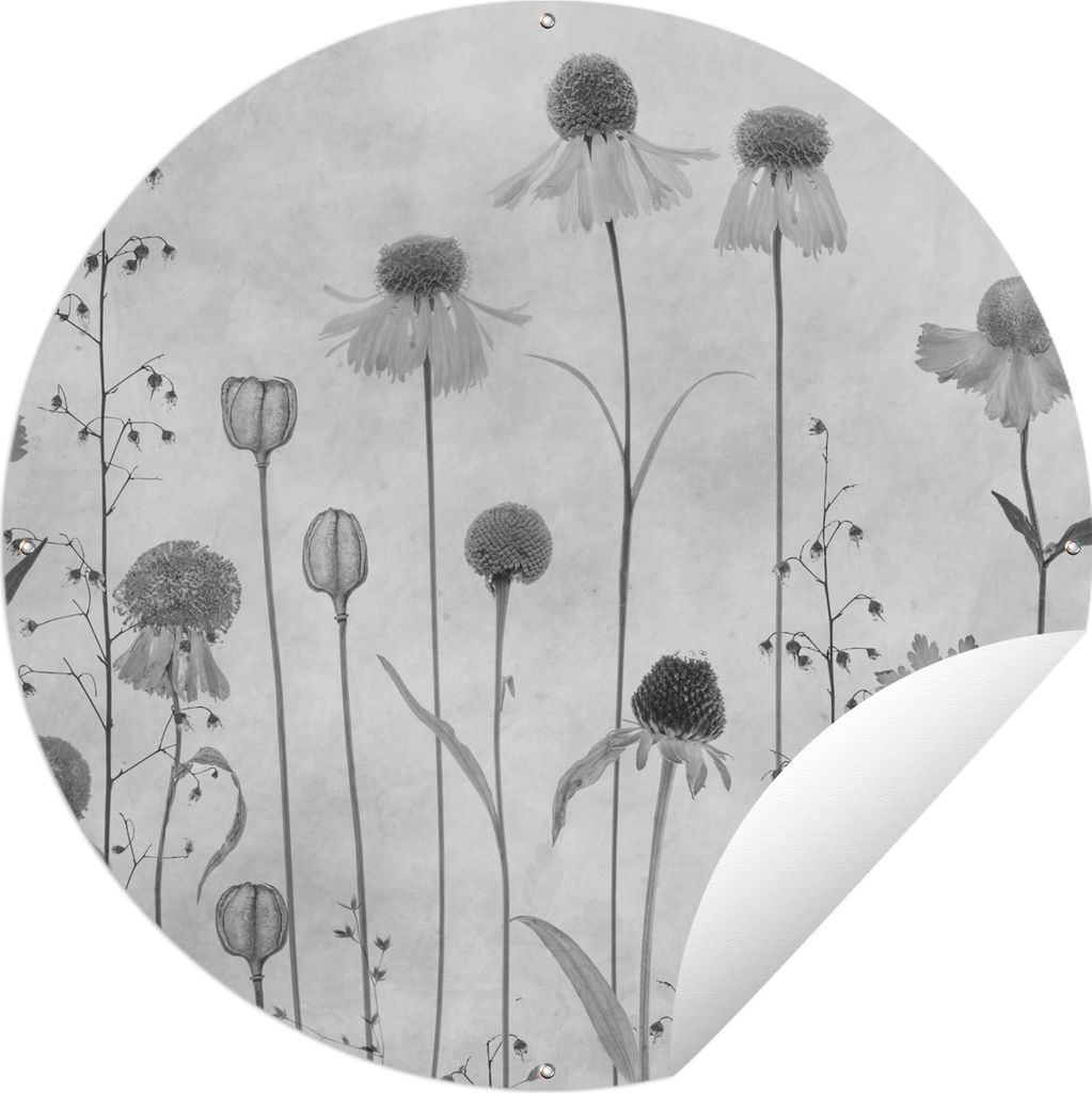 MuchoWow Gartenposter Outdoor-Poster Rund Pflanzen - Stilleben - Aquarell Ø 90 cm Gartendeko Rundes Poster draußen