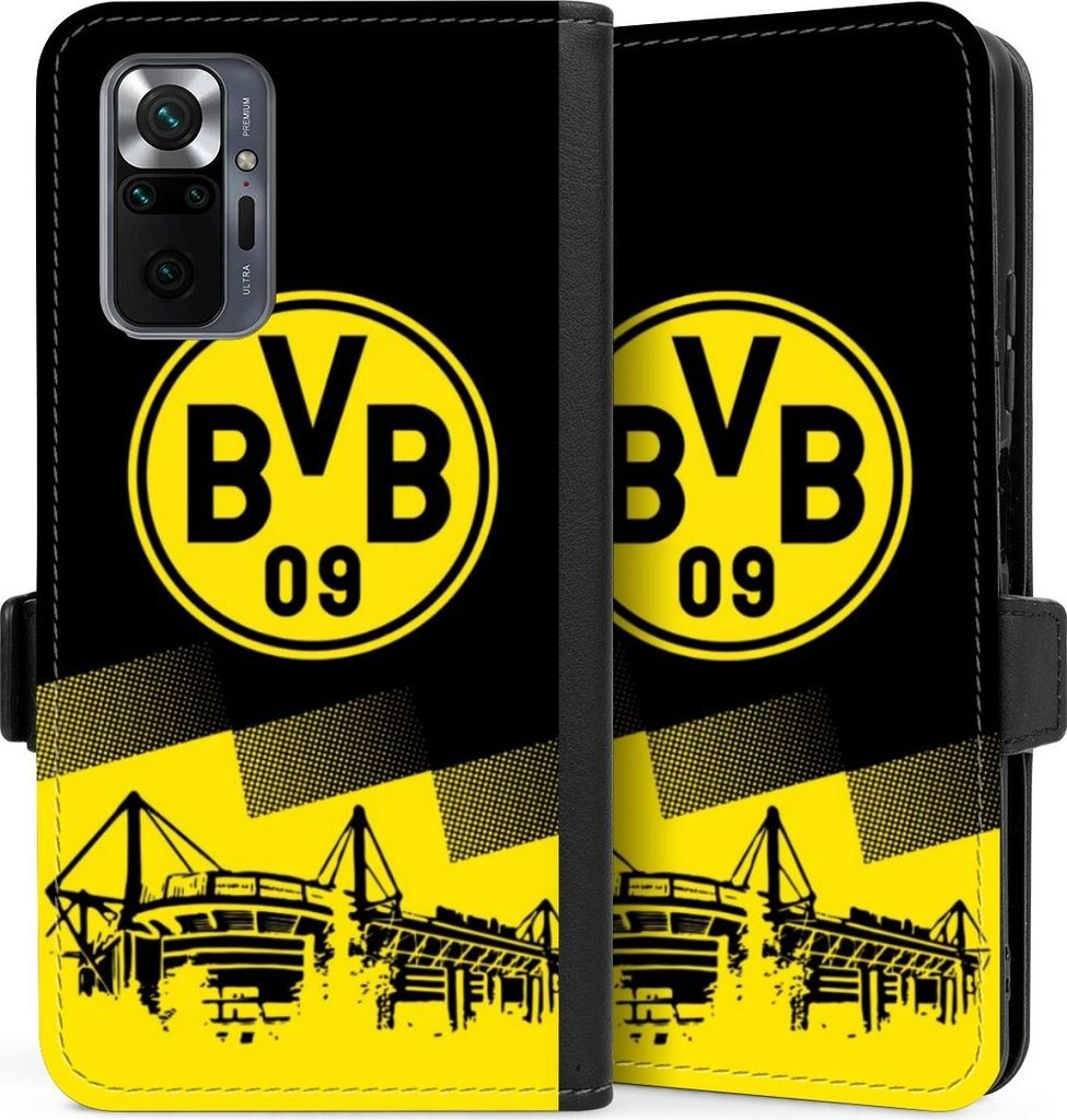 DeinDesign Klapphülle für Xiaomi Redmi Note 10 Pro Handytasche Lederhülle Tasche BVB Borussia Dortmund Stadion