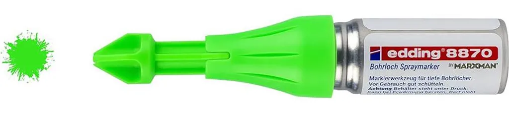 Marqueur pour perçage Edding spray à craie vert fluo spécial installateur