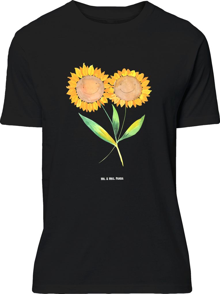 Mr. & Mrs. Panda Größe M T-Shirt Blume Sonnenblume - Schwarz - Geschenk, Garten, Zusammen, Freundin, Lieblingsmensch, Shirt, Vertrauen, Herren, m...