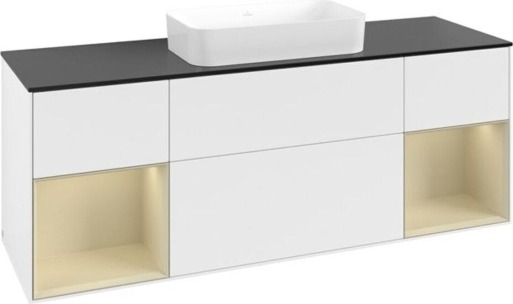 V&B Waschtischunterschrank Finion 160x60,3x50,1cm, Rg si G m La, wh. m Lac