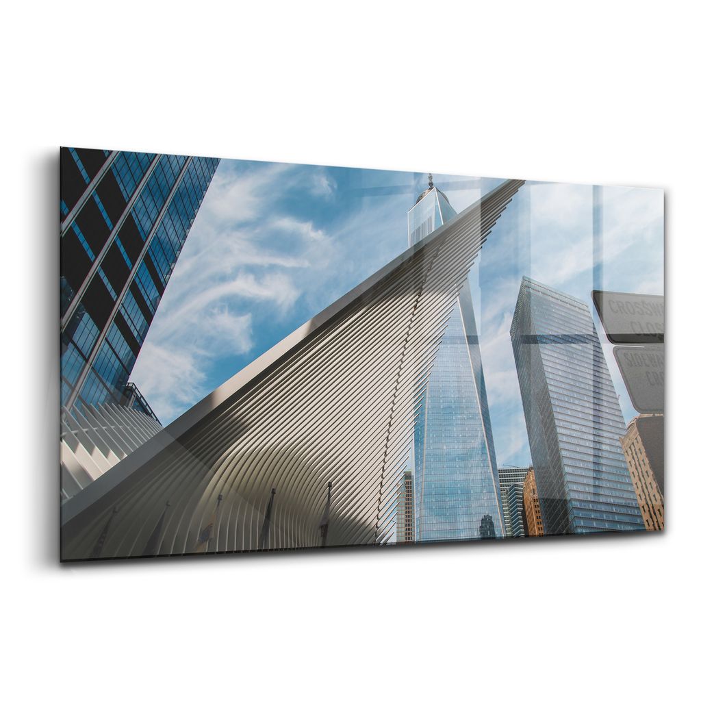 Glasmalerei - dekorative Malerei - moderne Malerei - 100x50 - New Yorker Wolkenkratzer