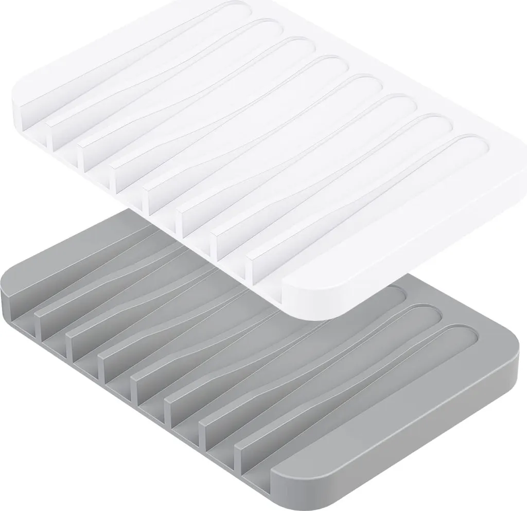 Porte-savon silicone anti-glisse : fini le savon qui fond - Lot de 2 pcs