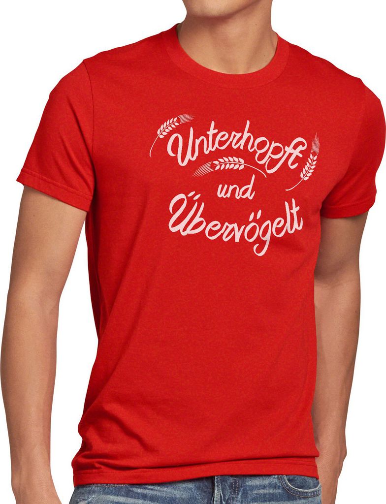 style3 Unterhopft und Übervögelt Herren T-Shirt Kult Shirt Funshirt Spruch