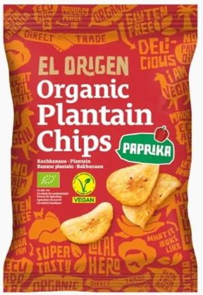 GLUTENFREIE -PAPRIKA-PLANTAN-CHIPS 80 g – EL ORIGEN