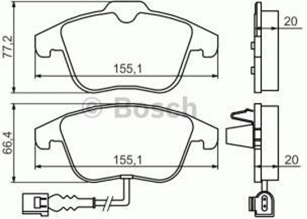 Bosch Bremsbelagsatz, Scheibenbremse Vorderachse 0 986 494 Produktbild 