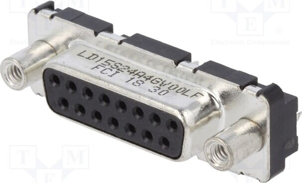1x D-Sub Buchse , weiblich PIN: 15 gerade THT LD15S24A4GV00LF D-Sub-Stecker und -Buc