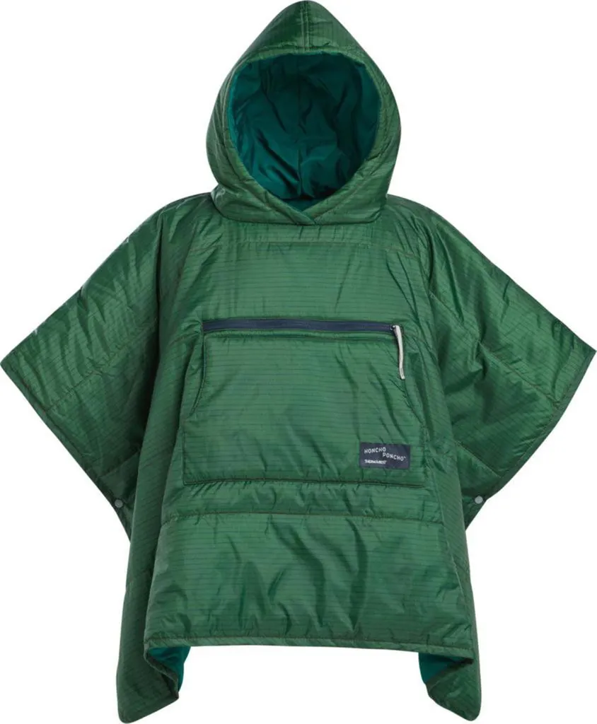 Therm-a-Rest Honcho Poncho Verde per Bambini: Equipaggiamento Camping 5-10 Anni