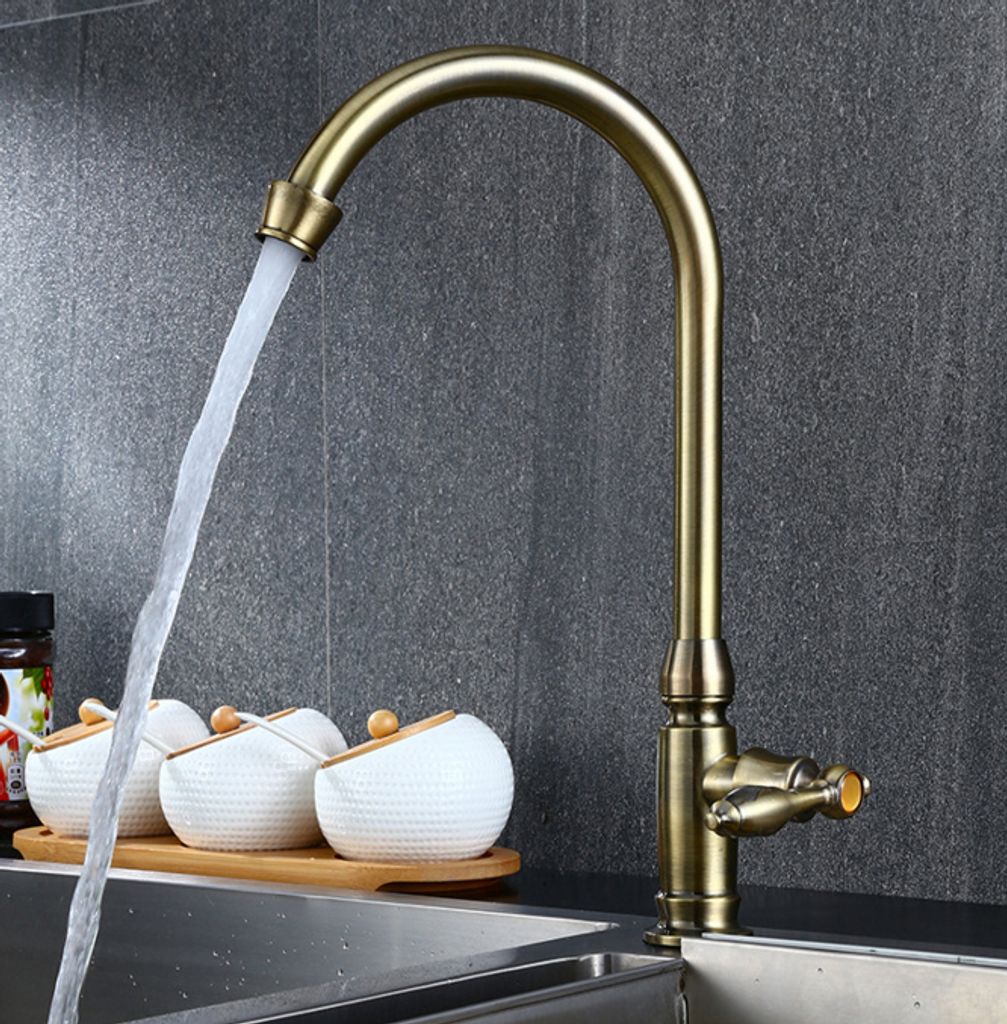 Messing Hoch Bogen Spültischarmatur Küche Wasserhahn Produktbild 4