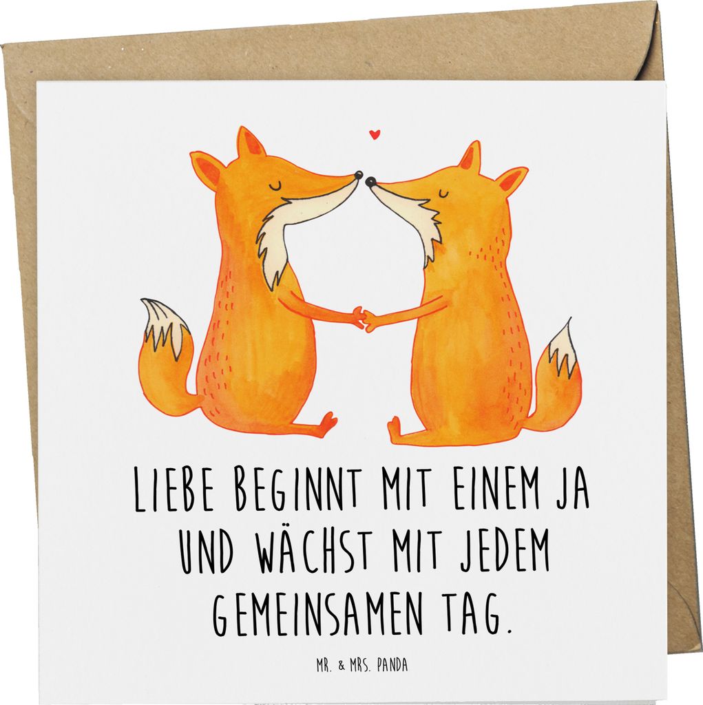 Mr. & Mrs. Panda Glückwunschkarte Hochzeit Liebe - Weiß - Geschenk, Heiraten, anlasskarte, Geschenke, Dekoration, Klappkarte, Brautpaar, Design, ...