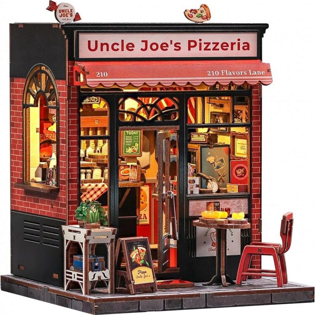 puzzle 3D, mini casa da costruire, pizzeria Uncle Joe, Immagine del prodotto 
