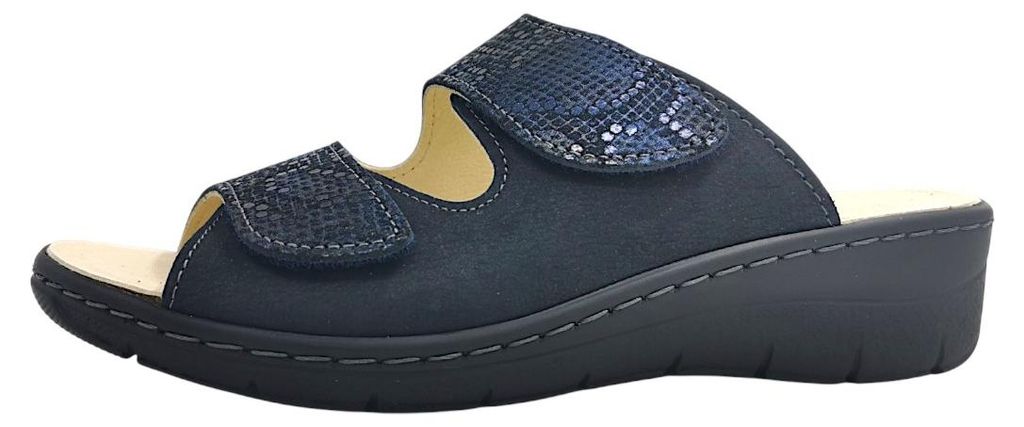 Belvida  Damenschuhe Pantoletten Bequem Blau Freizeit Produktbild 