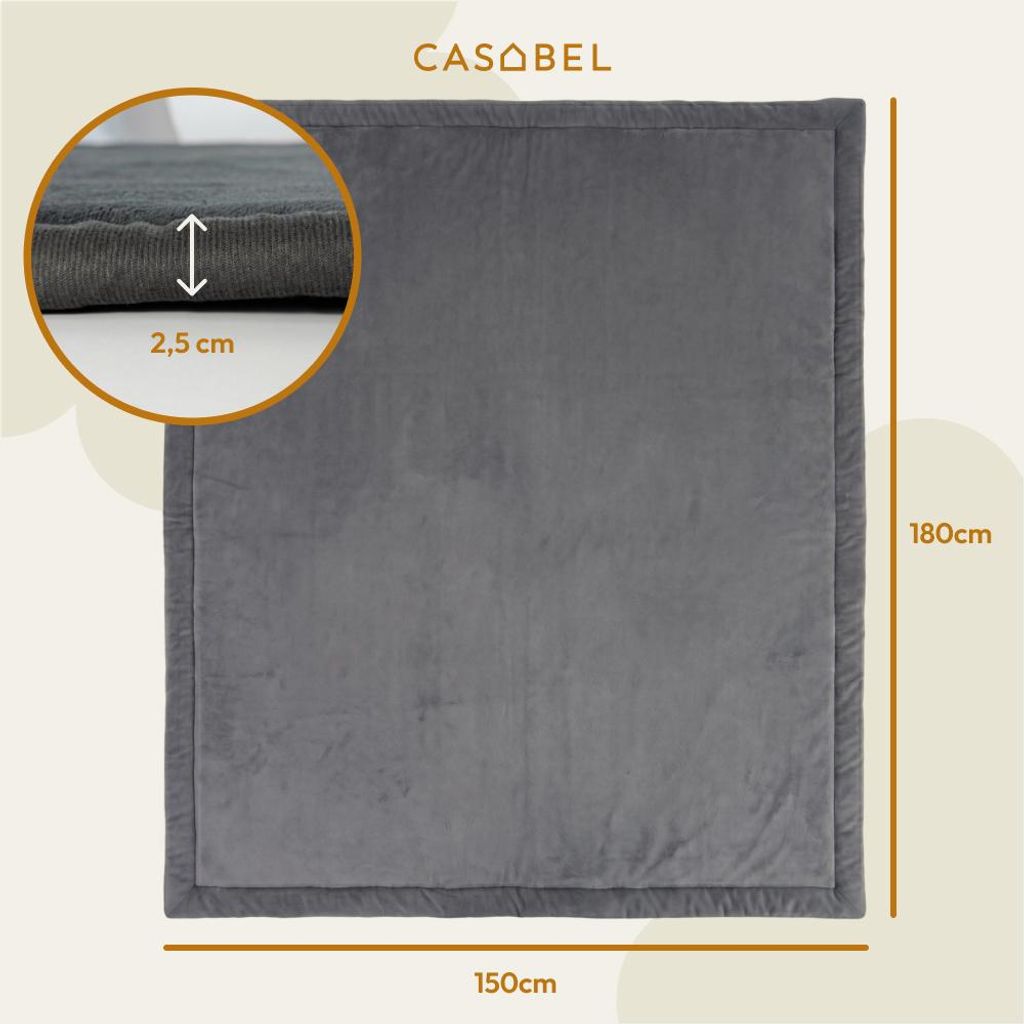CASABEL Baby-Spielmatte aus Samt, dick und weich, Produktbild 