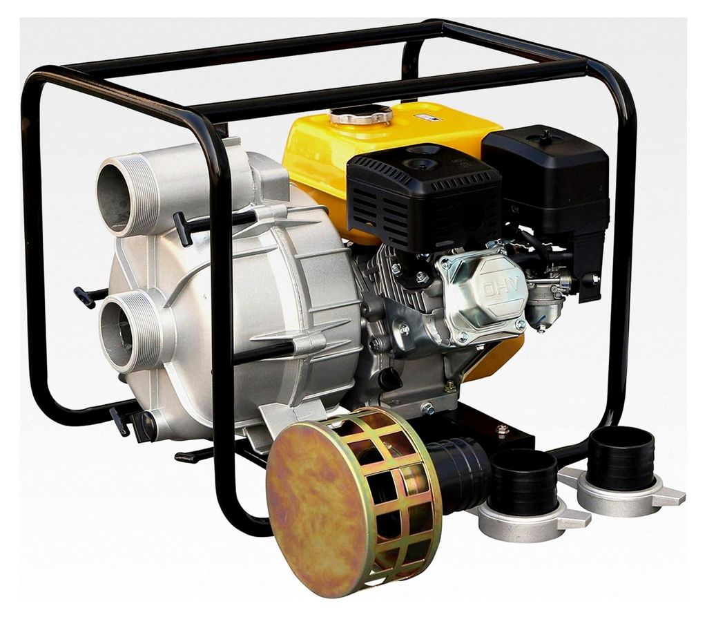 Schmutzwasserpumpe mit 4-Takt Benzinmotor, 3 Zoll Anschlüssen, Förderleistung bis zu 50m³/h