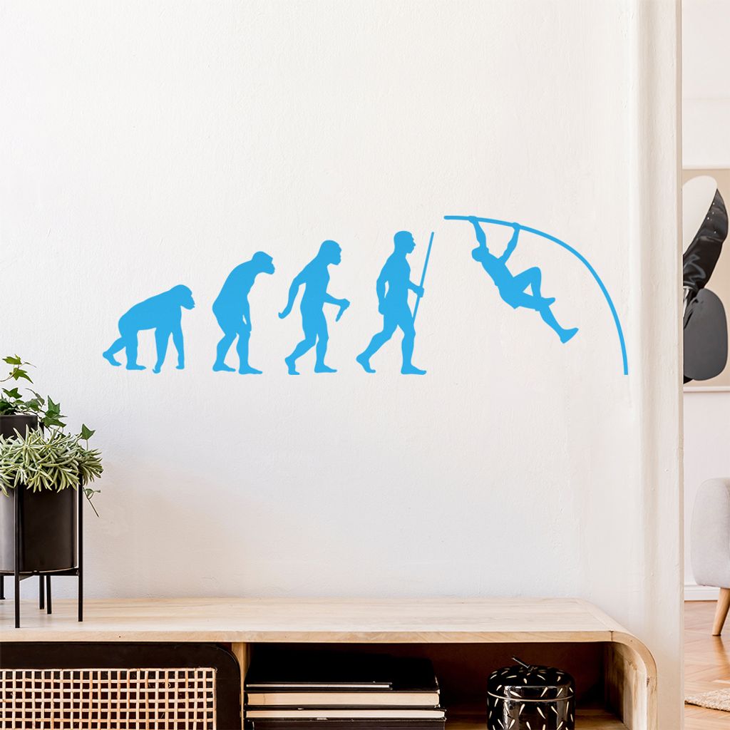 Stabhochsprung Evolution Wandtattoo Wandaufkleber Wall Sticker - Dekoration, Küche, Wohnzimmer, Schlafzimmer, Badezimmer