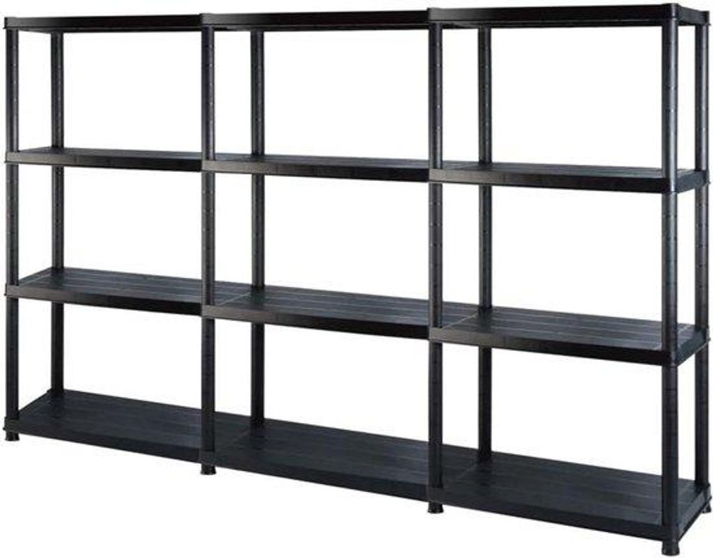 Wohnzimmer-Sortierschrank - 4-Türiger Kleiderschrank - Raum-Dekorationsregal - 183 x 30,5 x 130 cm - Schwarz