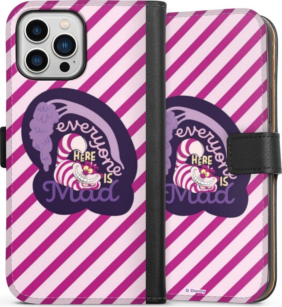 DeinDesign Klapphülle für Apple iPhone 13 Pro Max Handytasche Lederhülle Tasche Alice im Wunderland Disney Grinsekatze