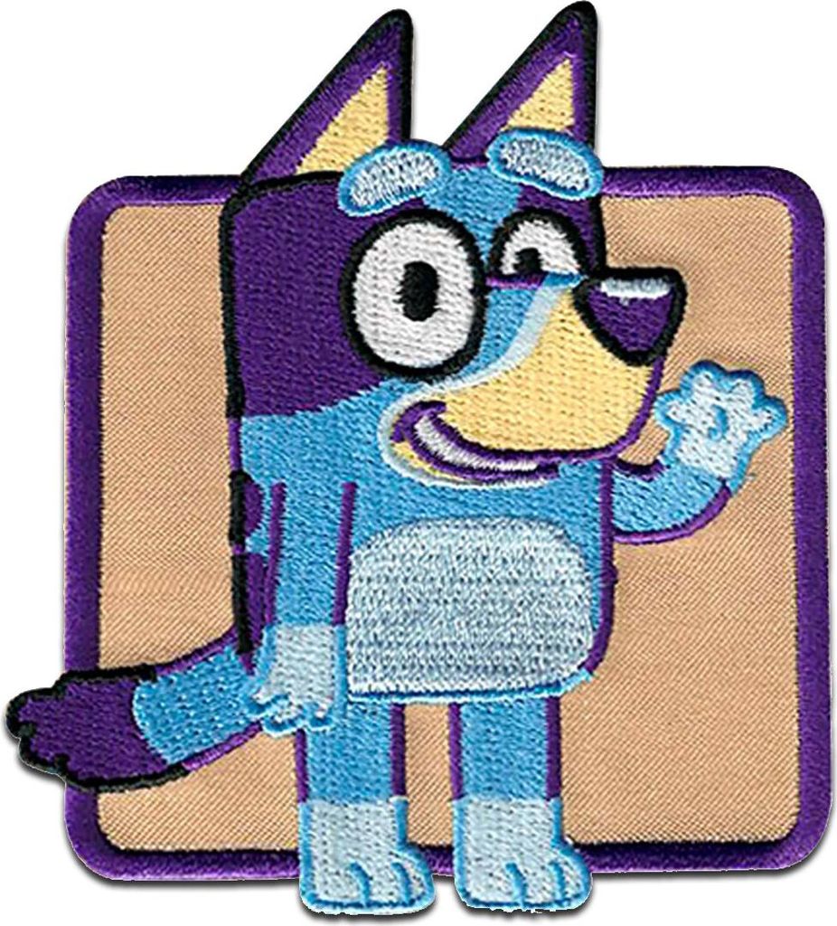 Bluey 7.5 x 6.9 cm: Comercial Mercera Bluey - Aufnäher, Bügelbild, Aufbügler, Applikationen, Patches, Flicken, zum aufbügeln